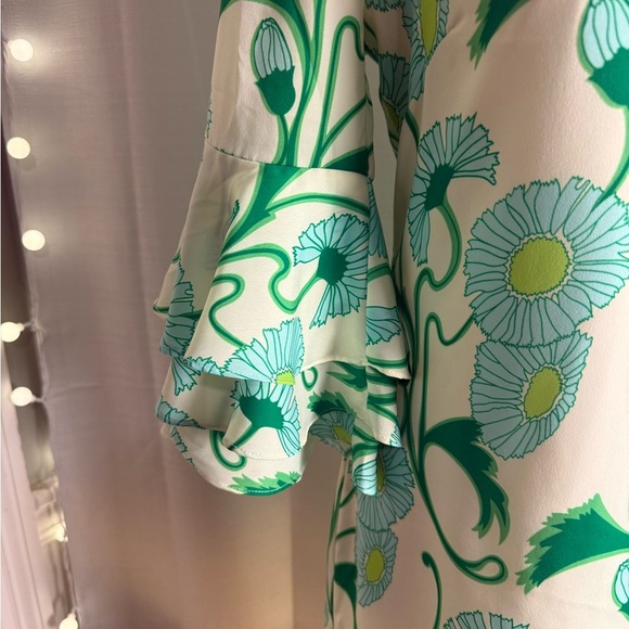 Julie Brown Graphic Green and Yellow Midi Dress - Picture 3 of 8